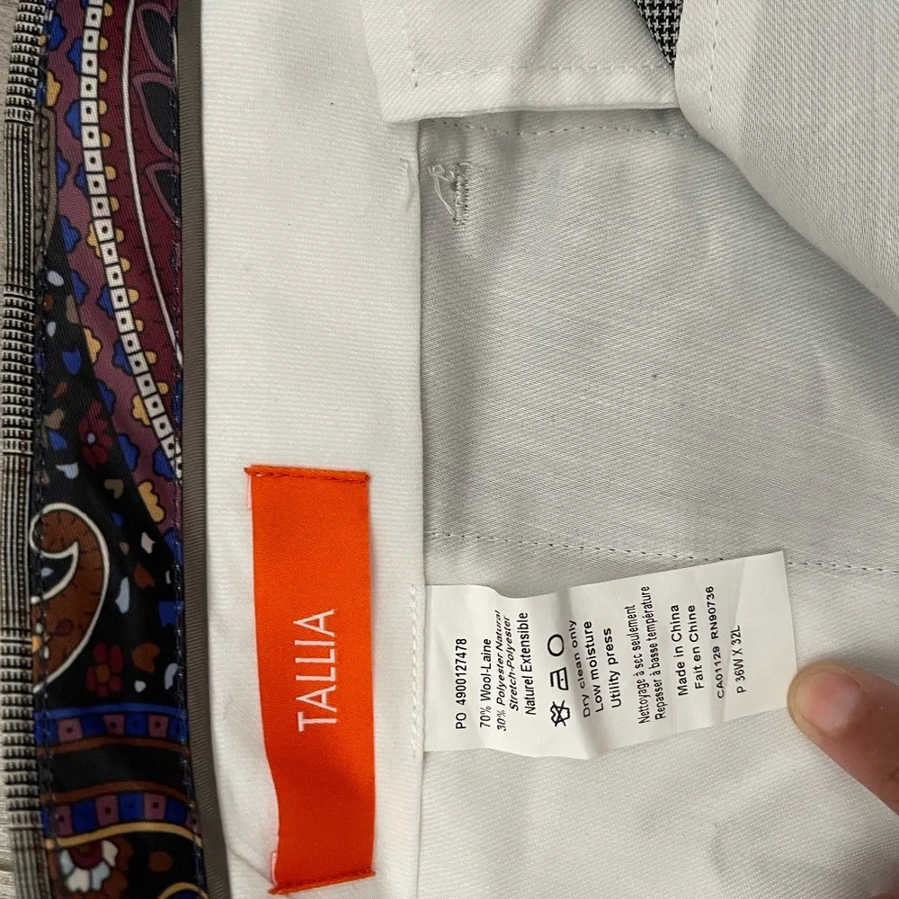 TALLIA Black and White Plaid Pants - Picture 5 of 7